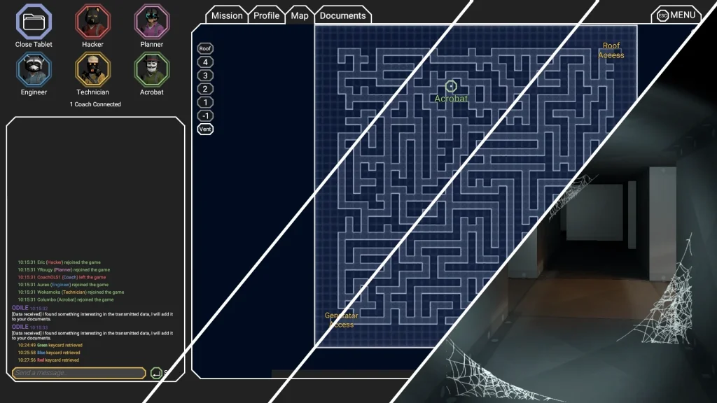 A montage of multiple screenshots of CinQ showing multiple different versions of the ventilation system as an example of dynamic content within the experience.
